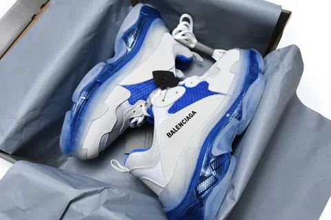 Balenciaga Triple S Clear Sole Grey/Royal Blue – photo 12
