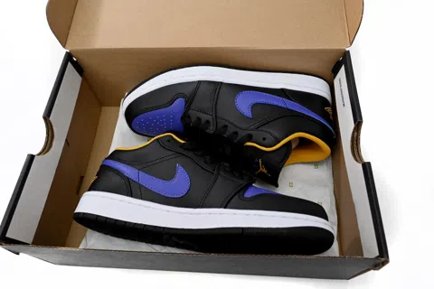 Air Jordan 1 Low Black/Purple/Yellow – photo 9