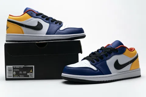 Air Jordan 1 Low White/Blue/Yellow – photo 12