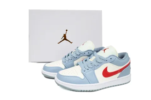 Air Jordan 1 Low Bleu/Rouge Dune – photo 6