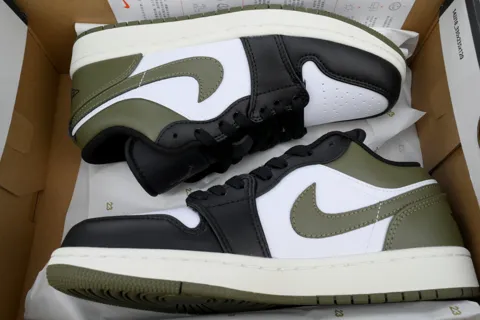 Air Jordan 1 Low Black Toe Medium Olive – photo 8