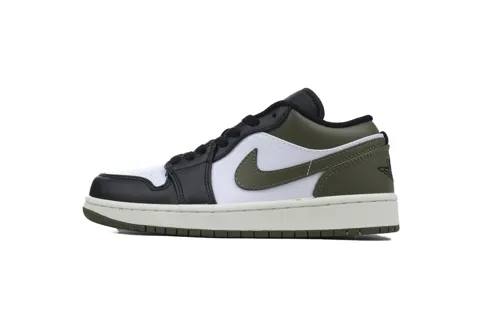 Air Jordan 1 Low Black Toe Medium Olive