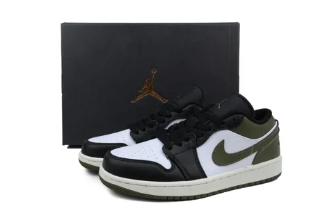 Air Jordan 1 Low Black Toe Medium Olive – photo 6