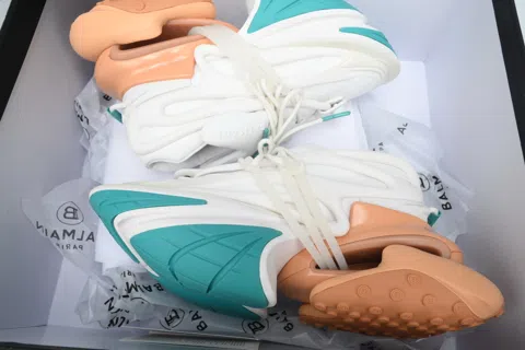 Balmain Sneakers White/Green/Orange – photo 8