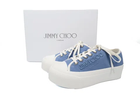Jimmy Choo Palma Maxi s Jimmy Choo Palma Maxi Blue Canvas Platform Tra – photo 6