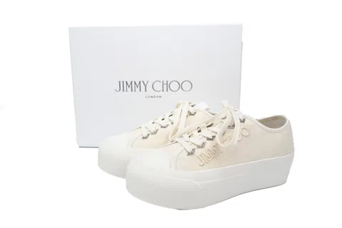 Jimmy Choo Palma Maxi s Jimmy Choo Palma Maxi White Canvas Platform Tr – photo 6