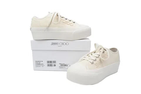 Jimmy Choo Palma Maxi s Jimmy Choo Palma Maxi White Canvas Platform Tr – photo 7