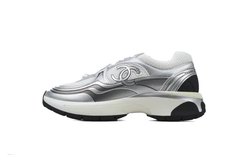 Chanel Running Shoes Silver/Black
