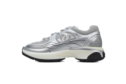 Chanel Running Shoes Silver
