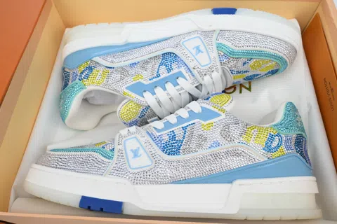 Louis Vuitton Trainer White/Blue Camo – photo 8