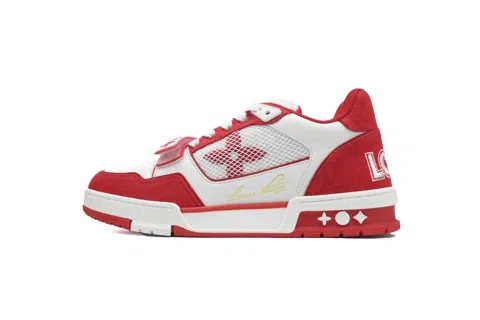 Louis Vuitton Trainer Rose Red Denim