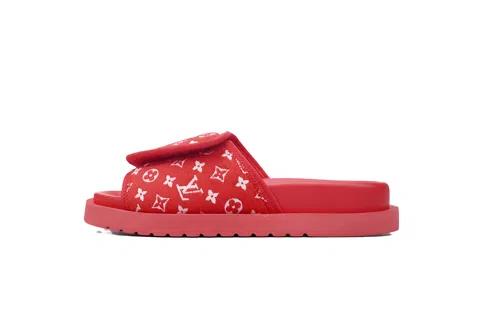Louis Vuitton Pool Pillow Comfort Mule Red Flocked