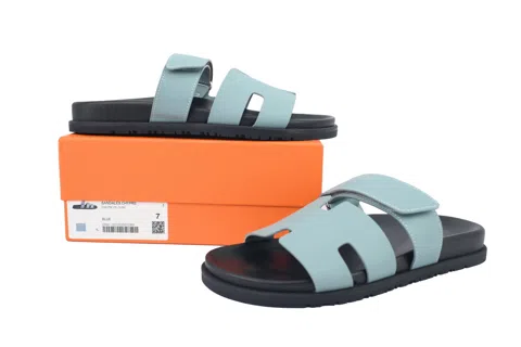 Hermès Slides Teal Check – photo 9