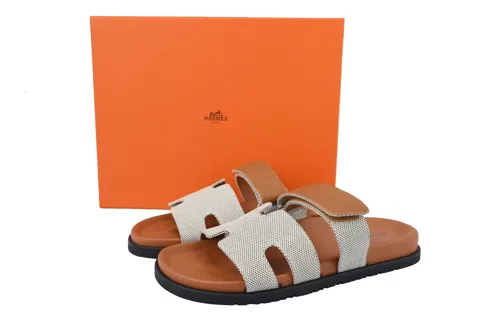 Hermès Slides Grey/Coffee – photo 8