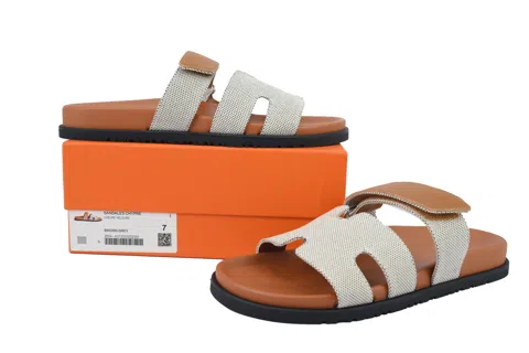 Hermès Slides Grey/Coffee – photo 9