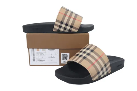 Burberry Slides Khaki Check – photo 9