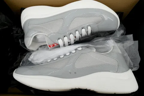 Prada Sneakers White/Grey Patent – photo 8