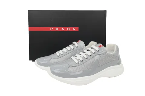 Prada Sneakers White/Grey Patent – photo 6