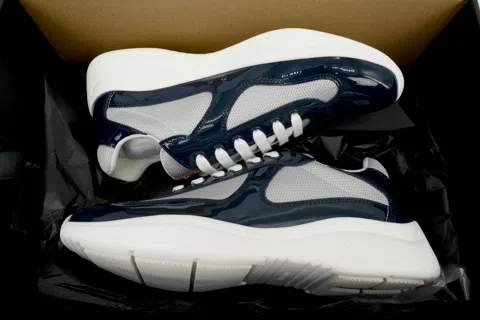 Prada Sneakers White/Blue Patent – photo 8