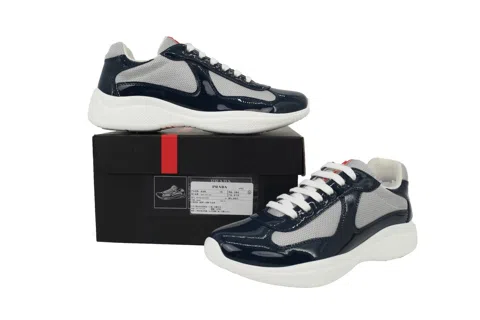 Prada Sneakers White/Blue Patent – photo 7