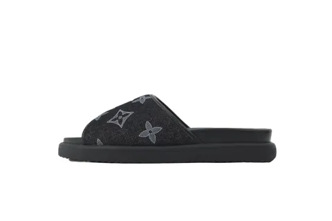 Louis Vuitton Slides Black Denim