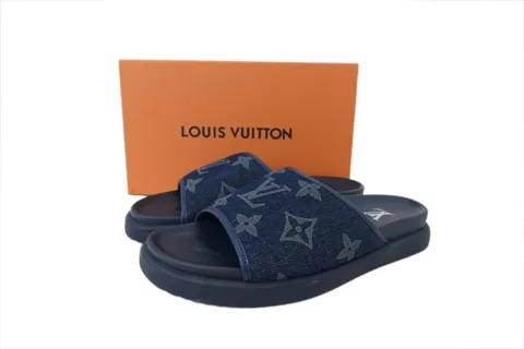 Louis Vuitton Slides Blue Denim – photo 7