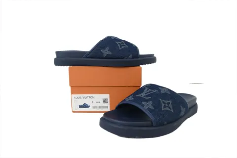 Louis Vuitton Slides Blue Denim – photo 8