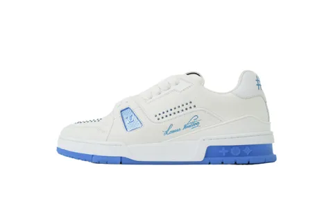 Louis Vuitton Trainer White/Blue Studded