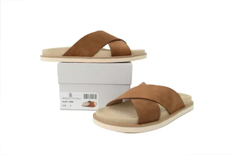 Brunello Cucinelli Suede Slide Chestnut – photo 7