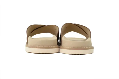 Brunello Cucinelli Suede Slide Chestnut – photo 4