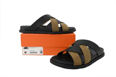 Hermès Slides Black/Brown – photo 7
