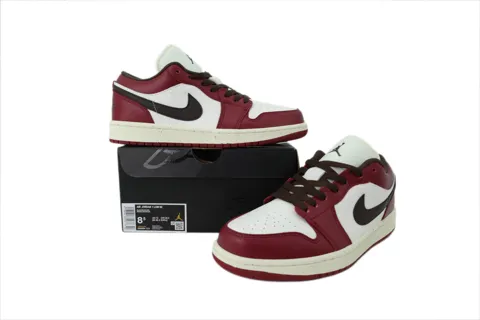 Air Jordan 1 Low Sail Baroque Brown Team Red – photo 7