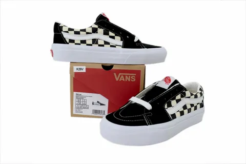Vans Sk8-Low Checkerboard - Black – photo 7