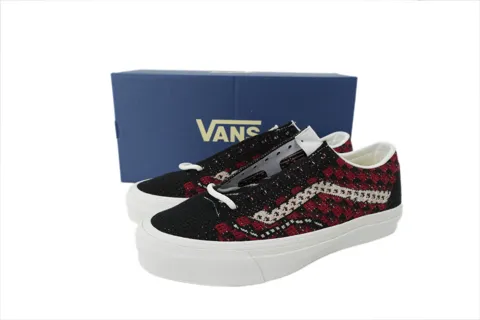 Vans Old Skool Knit Pack - Geo Check Bordeaux Red – photo 6
